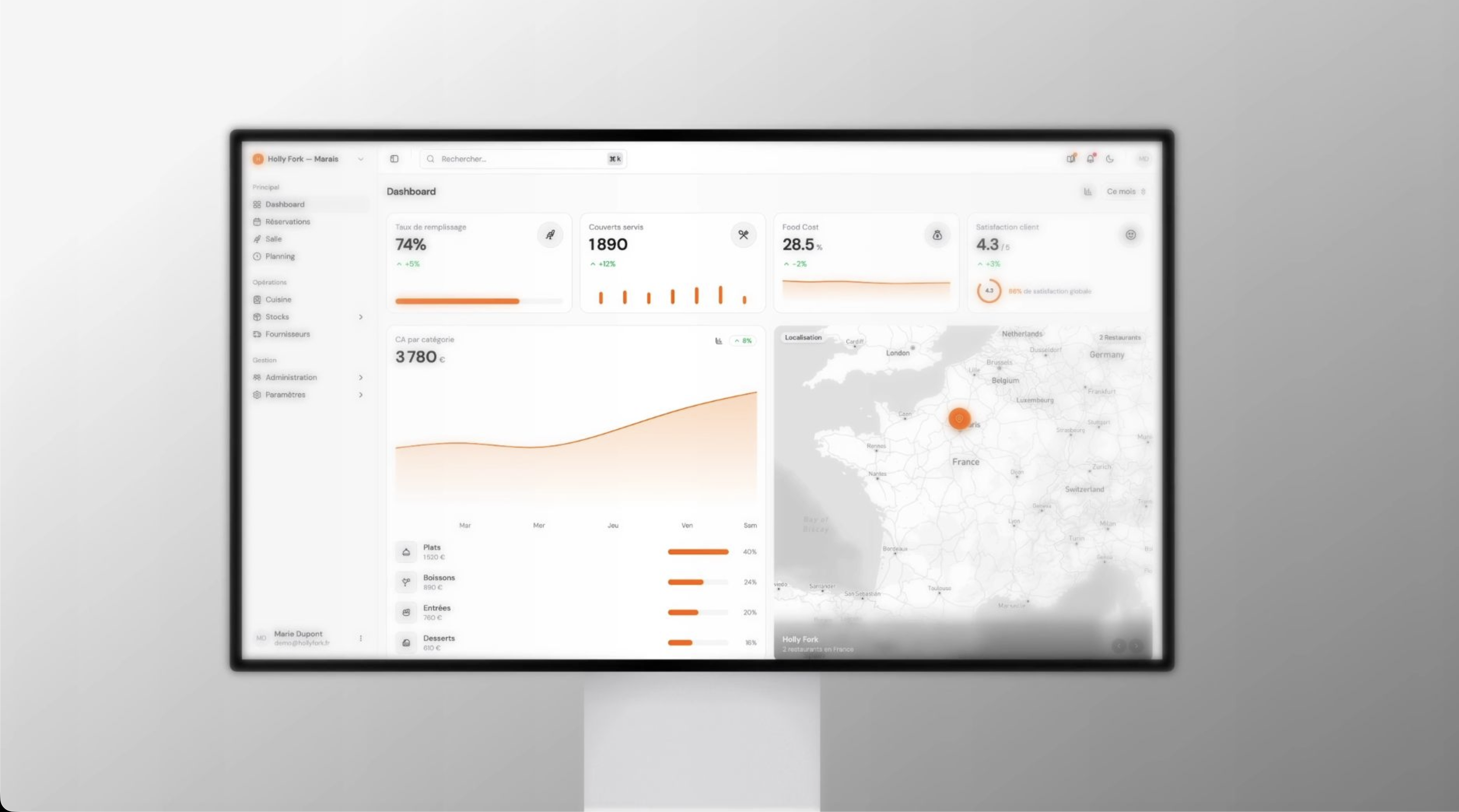 HollyFork : comment j'ai conçu l'interface d'un SaaS restaurant