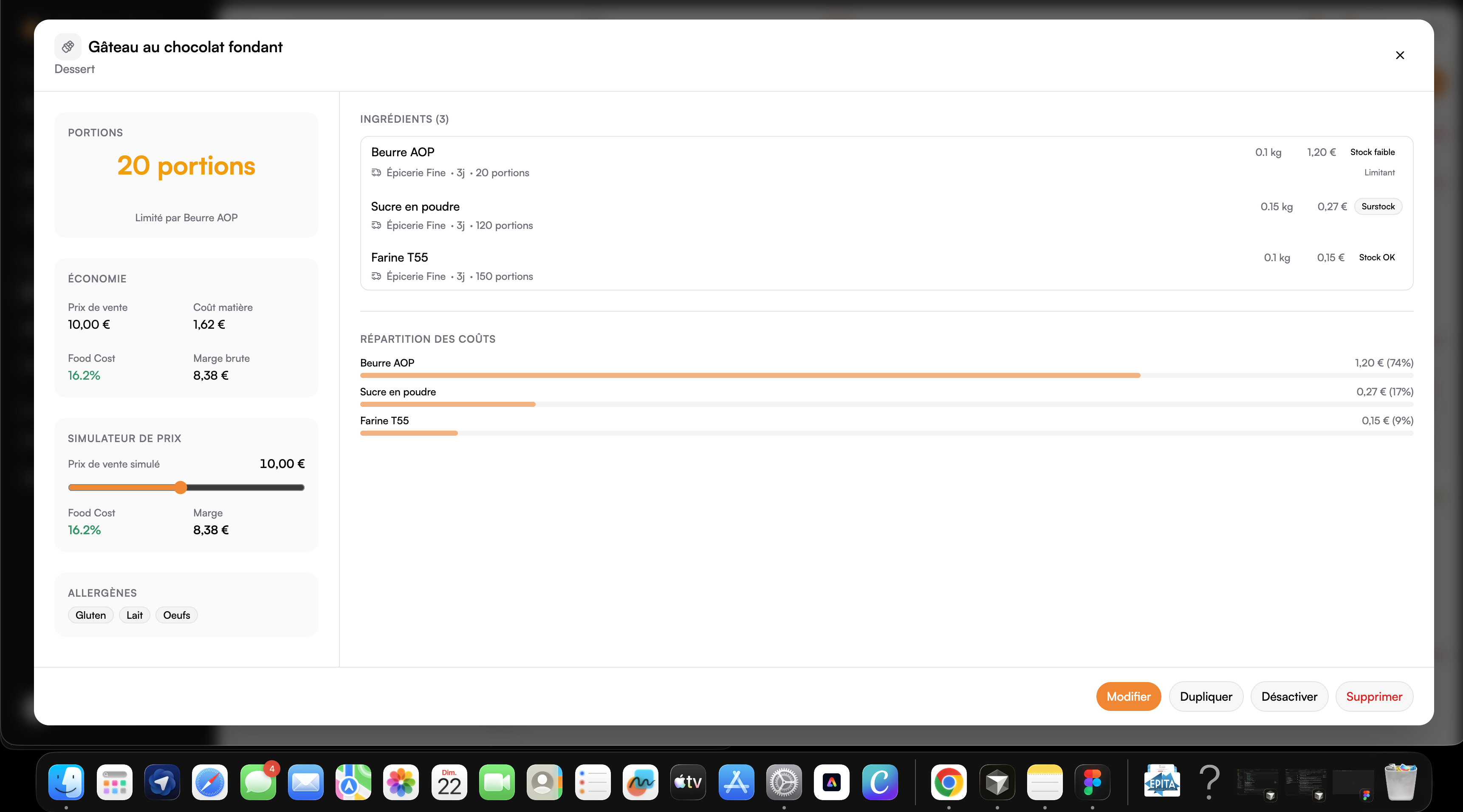 Détail d'une recette